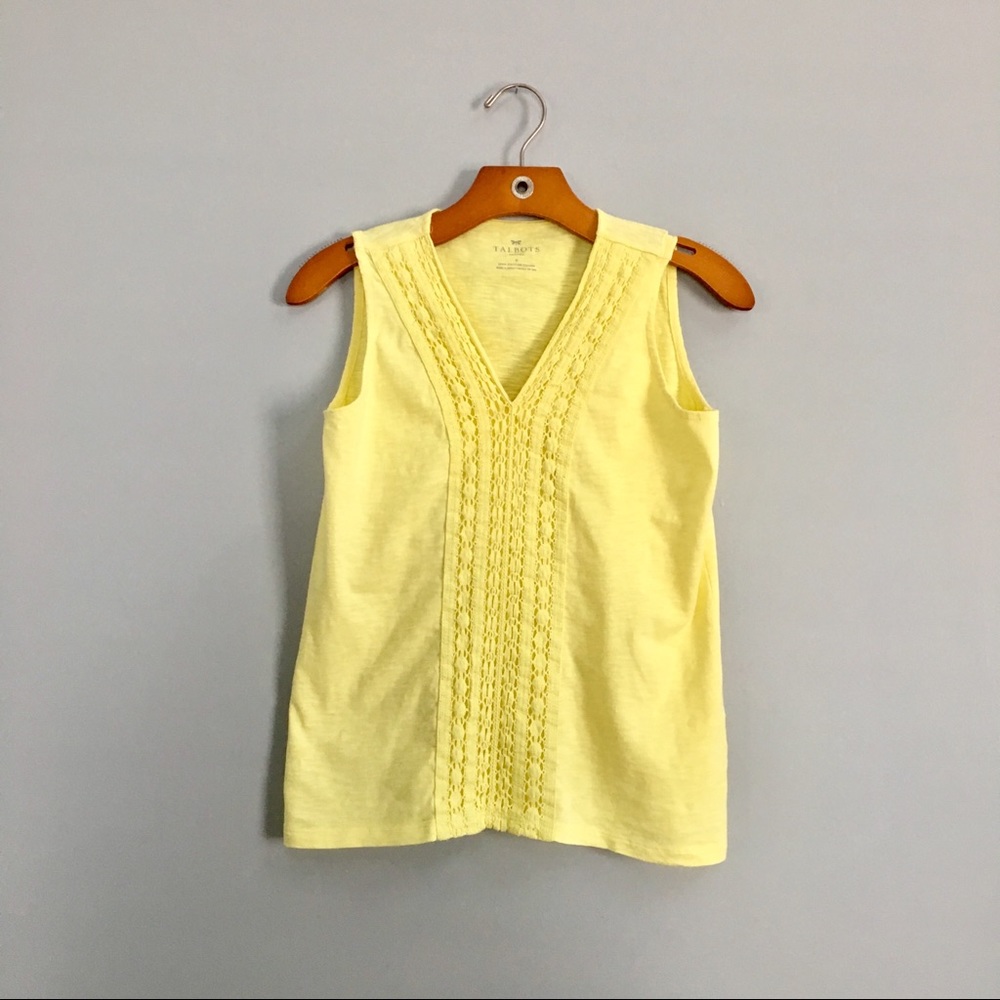 Petite Talbots Sleeveless Embroidered Top
